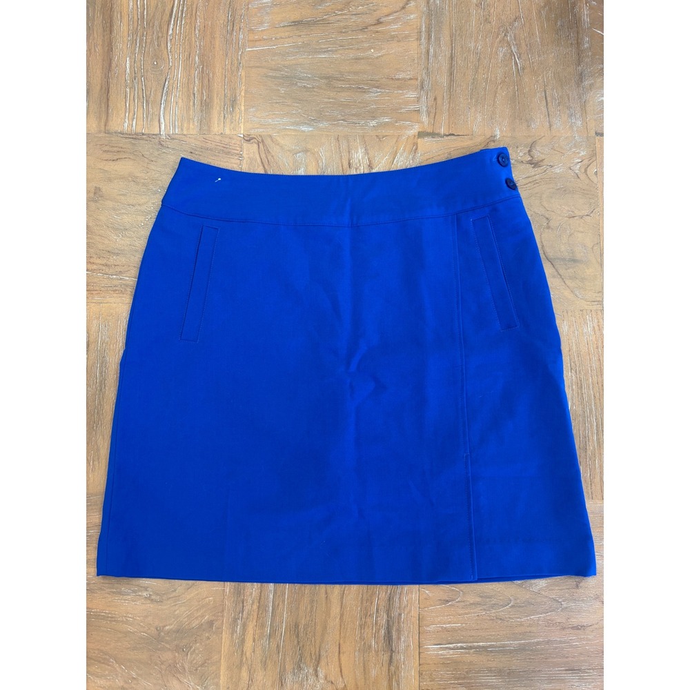 Monterey Club Skort Women 8 Blue Solid Side Button Athletic Golf Tennis Mini